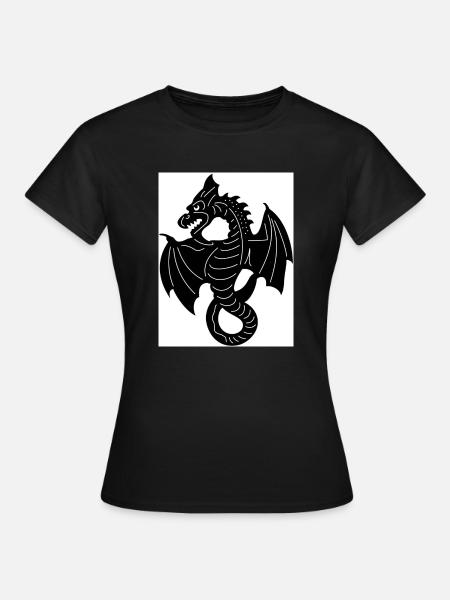 Dragon Flying - Frauen T-Shirt - Schwarz