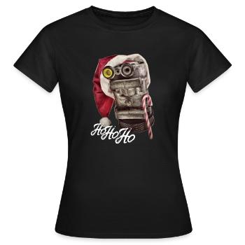 Pièces de voiture HoHoHo avec chapeau de Noël - T-shirt Femme - noir - Devant - AI Model Female 172 dark (172cm)