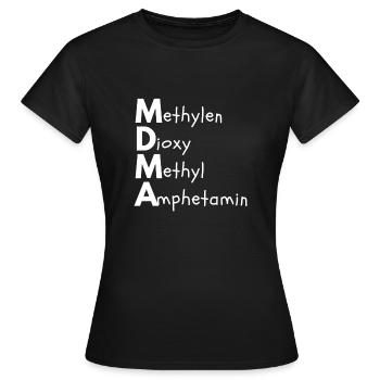 Methylendioxymethylamphetamin - Frauen T-Shirt - Schwarz - Vorne - AI Model Female 172 dark (172cm)