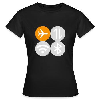 Mode avion du menu rapide - T-shirt Femme - noir - Devant - AI Model Female 172 dark (172cm)