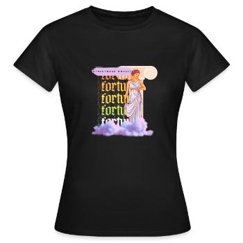 fortuna - Frauen T-Shirt - Schwarz - Vorne - AI Model Female 172 dark (172cm)