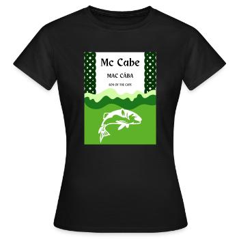 Mc Cabe surname - Women's T-Shirt - black - Front - AI Model Female 172 dark (172cm)