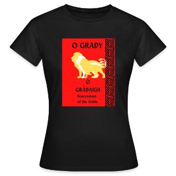 O GRADY FAMILIENNAME - Frauen T-Shirt - Schwarz - Vorne - AI Model Female 172 dark (172cm)