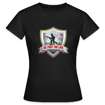we fight for love - Women's T-Shirt - black - Front - AI Model Female 172 dark (172cm)