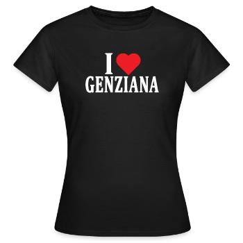 t-shirt J’adore l’idée cadeau Gentianian - T-shirt Femme - noir - Devant - AI Model Female 172 dark (172cm)