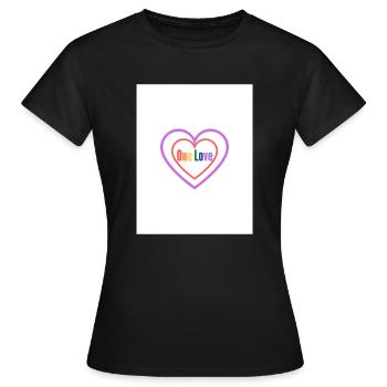 One Love - Frauen T-Shirt - Schwarz - Vorne - AI Model Female 172 dark (172cm)