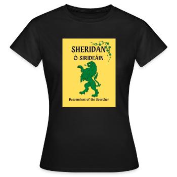 Nom de famille Sheridan - T-shirt Femme - noir - Devant - AI Model Female 172 dark (172cm)