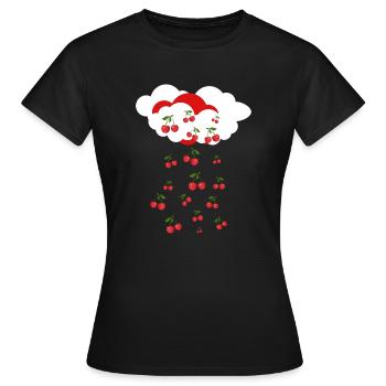 Cherry rain - Women's T-Shirt - black - Front - AI Model Female 172 dark (172cm)