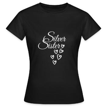 SilverSister7 white - Frauen T-Shirt - Schwarz - Vorne - AI Model Female 172 dark (172cm)