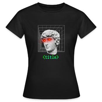 titel - Frauen T-Shirt - Schwarz - Vorne - AI Model Female 172 dark (172cm)