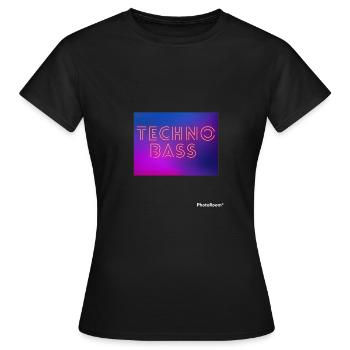 Techno Bass - Frauen T-Shirt - Schwarz - Vorne - AI Model Female 172 dark (172cm)