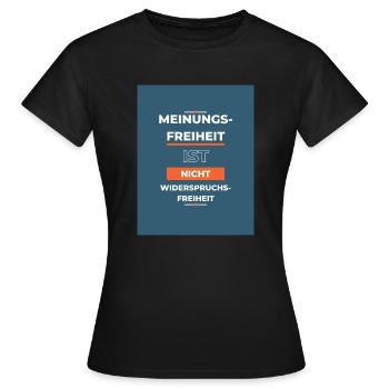 Meinungsfreiheit LWHOBT - Frauen T-Shirt - Schwarz - Vorne - AI Model Female 172 dark (172cm)