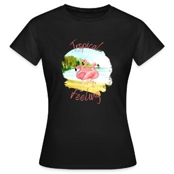 Sensation tropicale - T-shirt Femme - noir - Devant - AI Model Female 172 dark (172cm)