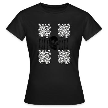 Totenköpfe und Knochen - Frauen T-Shirt - Schwarz - Vorne - AI Model Female 172 dark (172cm)