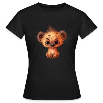 Cute baby hyena with eyes - Women's T-Shirt - black - Front - AI Model Female 172 dark (172cm)