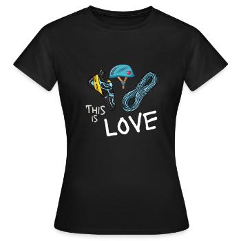 Ich liebe Klettern - Frauen T-Shirt - Schwarz - Vorne - AI Model Female 172 dark (172cm)
