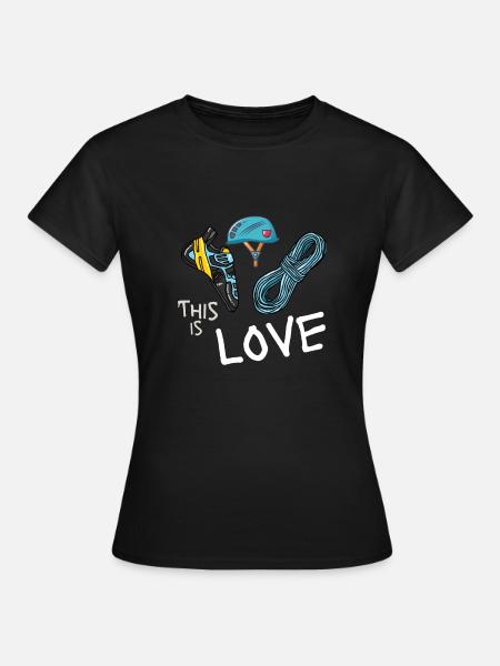 Ich liebe Klettern - Frauen T-Shirt - Schwarz