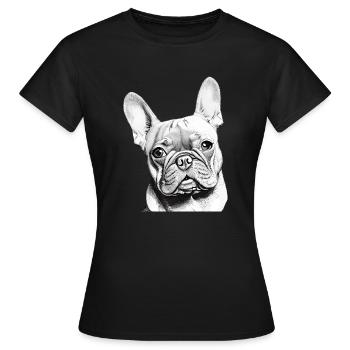 Chiens bouledogue chien propriétaire de chien propriétaire de chien propriétaire de chien - T-shirt Femme - noir - Devant - AI Model Female 172 dark (172cm)