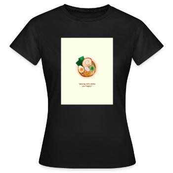 Nourriture - T-shirt Femme - noir - Devant - AI Model Female 172 dark (172cm)