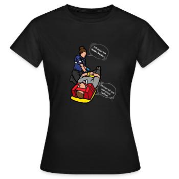 Ich muss sie leider fesseln - Situationskomik - Frauen T-Shirt - Schwarz - Vorne - AI Model Female 172 dark (172cm)