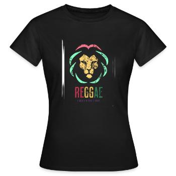 Reggae le Lion - T-shirt Femme - noir - Devant - AI Model Female 172 dark (172cm)