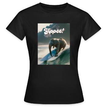 Hurra! - Frauen T-Shirt - Schwarz - Vorne - AI Model Female 172 dark (172cm)