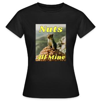 Nüsse alle von mir - Frauen T-Shirt - Schwarz - Vorne - AI Model Female 172 dark (172cm)
