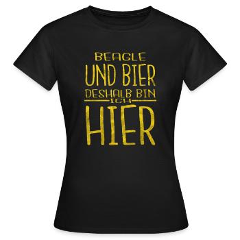 hopfen bullterrier statement haustier kneipensport - Frauen T-Shirt - Schwarz - Vorne - AI Model Female 172 dark (172cm)