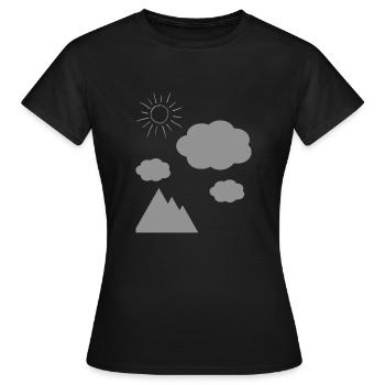 Jours nuageux - T-shirt Femme - noir - Devant - AI Model Female 172 dark (172cm)