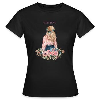 Selbstliebe - Frauen T-Shirt - Schwarz - Vorne - AI Model Female 172 dark (172cm)