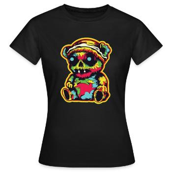 Horror Scary Bear Halloween Slenderbear - Women's T-Shirt - black - Front - AI Model Female 172 dark (172cm)