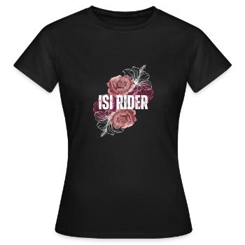 Isi Rider Fleur Rétro - T-shirt Femme - noir - Devant - AI Model Female 172 dark (172cm)