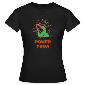Kraft-Yoga - Frauen T-Shirt - Schwarz - Vorne - AI Model Female 172 dark (172cm)
