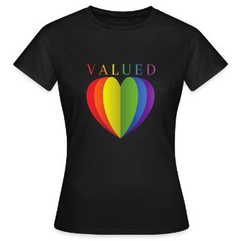 Valued Of Heart - Women's T-Shirt - black - Front - AI Model Female 172 dark (172cm)