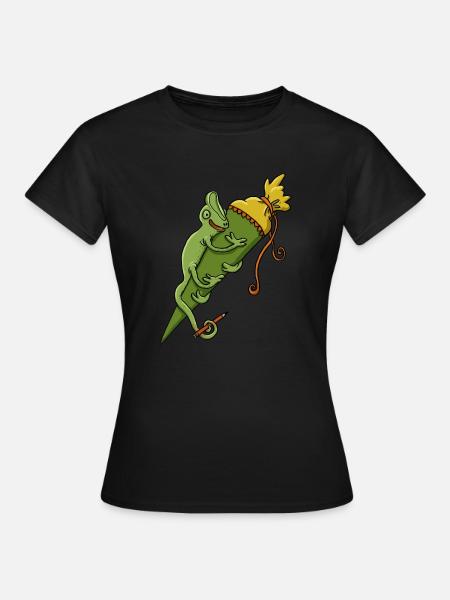 Chamäleon Schultüte - Frauen T-Shirt - Schwarz