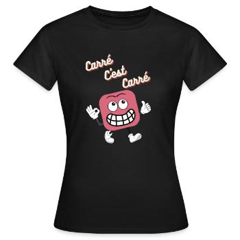 Carré c'est Carré - T-shirt Femme - noir - Devant - AI Model Female 172 dark (172cm)