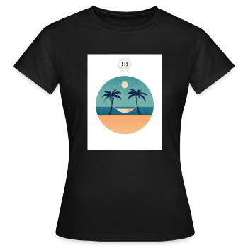 Beach Sun Relax - Frauen T-Shirt - Schwarz - Vorne - AI Model Female 172 dark (172cm)