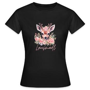 Volksfest Damen Outfit Lausmadl Trachtenshirt - T-shirt Femme - noir - Devant - AI Model Female 172 dark (172cm)