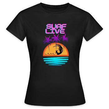Surf Live - T-shirt Femme - noir - Devant - AI Model Female 172 dark (172cm)