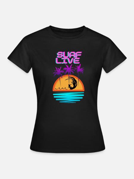 Surf Live - Frauen T-Shirt - Schwarz