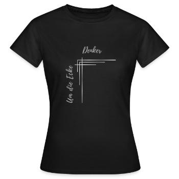 Around the corner thinkers - Women's T-Shirt - black - Front - AI Model Female 172 dark (172cm)