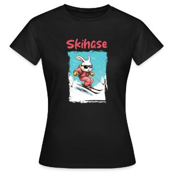 Lapin de ski - T-shirt Femme - noir - Devant - AI Model Female 172 dark (172cm)