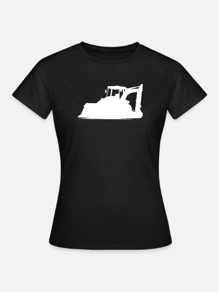 Baggerfahrer und Baugeräteführer Silhouette – - Frauen T-Shirt - Schwarz