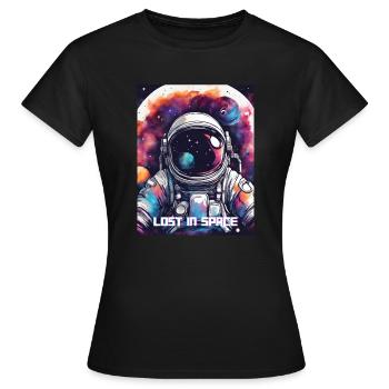 Astronaut Lost in Space - Die Einsamkeit der Unend - Frauen T-Shirt - Schwarz - Vorne - AI Model Female 172 dark (172cm)