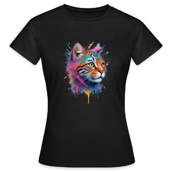 A multi-coloured wildcat - Women's T-Shirt - black - Front - AI Model Female 172 dark (172cm)