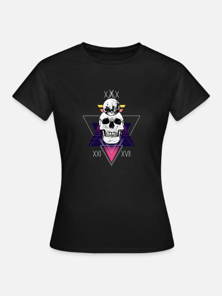 Extravagantes Skull Design Triangles - Frauen T-Shirt - Schwarz