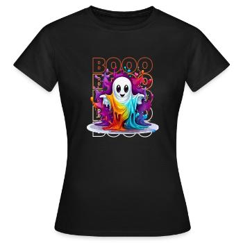Chibi Float & Booo! Tee-shirt Wisp lunatique ! - T-shirt Femme - noir - Devant - AI Model Female 172 dark (172cm)