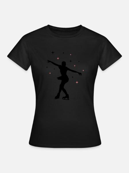 eisläuferin eislaufen skating 02 - Frauen T-Shirt - Schwarz