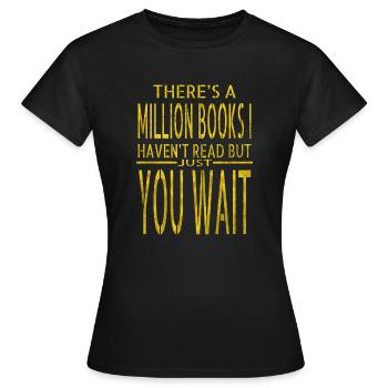 literary typography book children book keeper gift - Women's T-Shirt - black - Front - AI Model Female 172 dark (172cm)