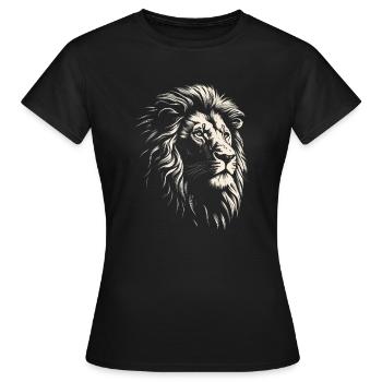 Majestätischer Löwe - Frauen T-Shirt - Schwarz - Vorne - AI Model Female 172 dark (172cm)